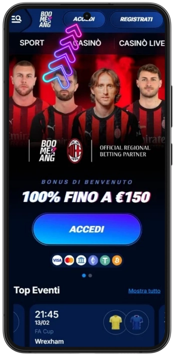 Boomerang cliccate sul pulsante 