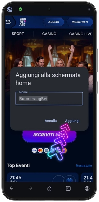 Salvataggio nome collegamento rapido